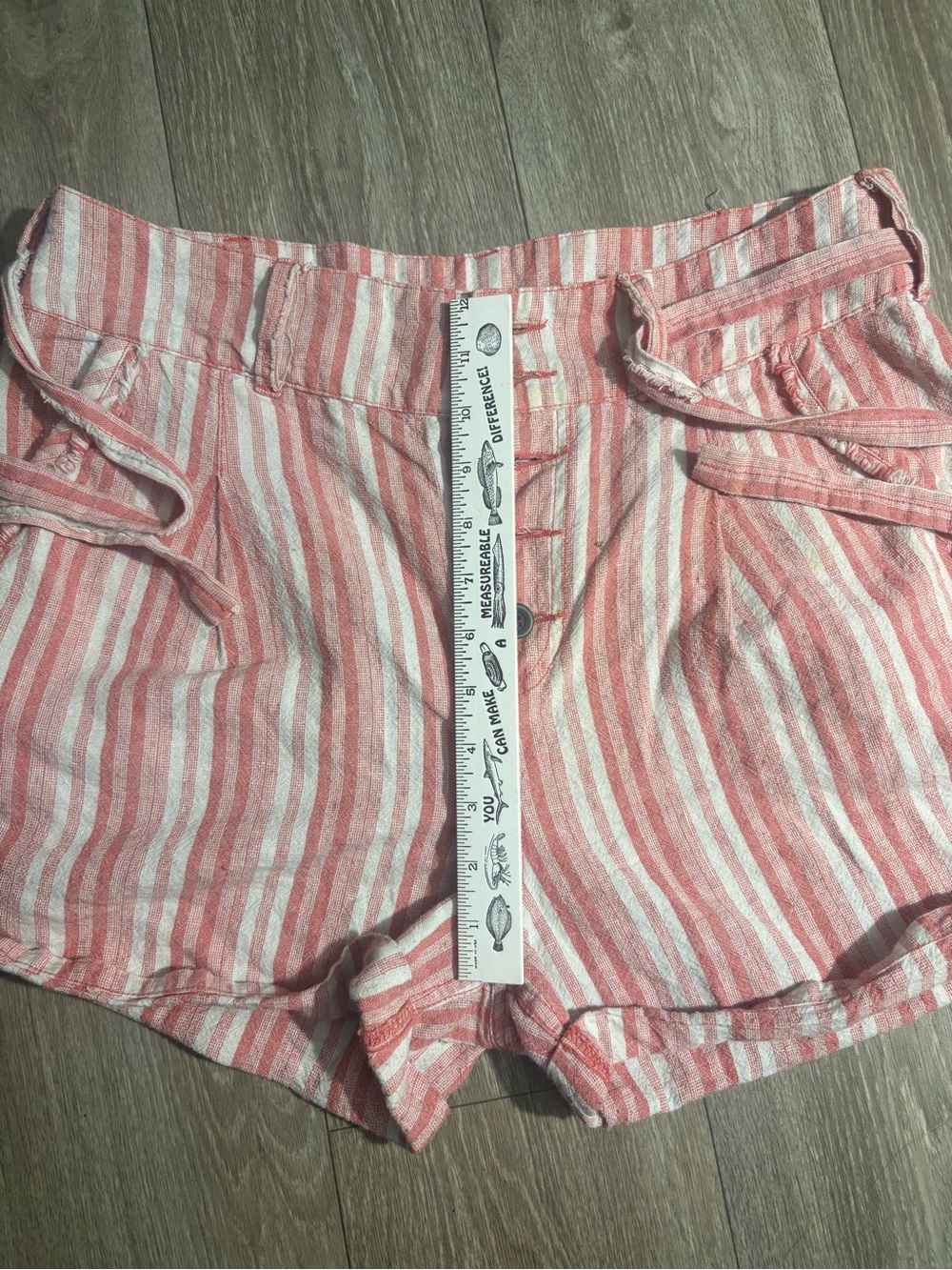 Striped Pink White Women’s Tie-Waist Shorts